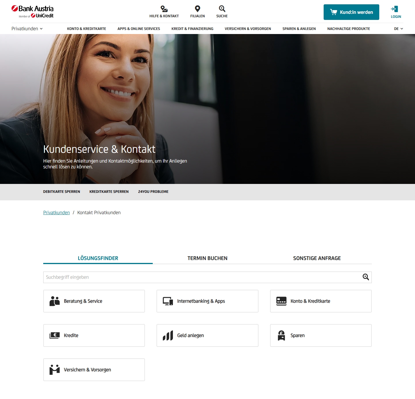 Bank Austria Kundenservice