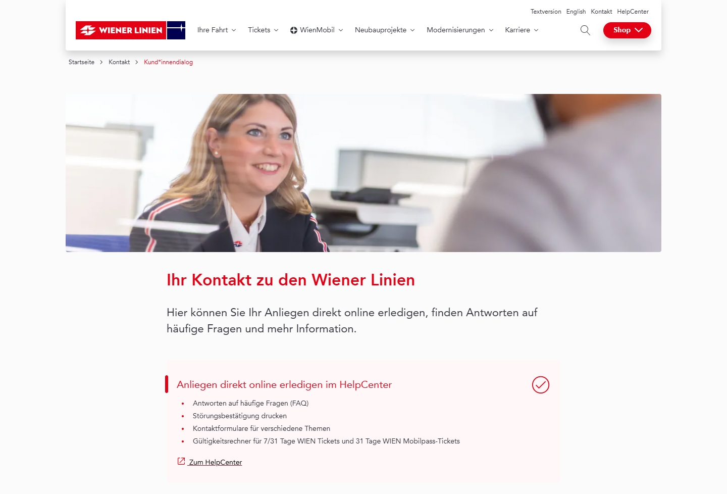 Wiener Linien Kundenservice